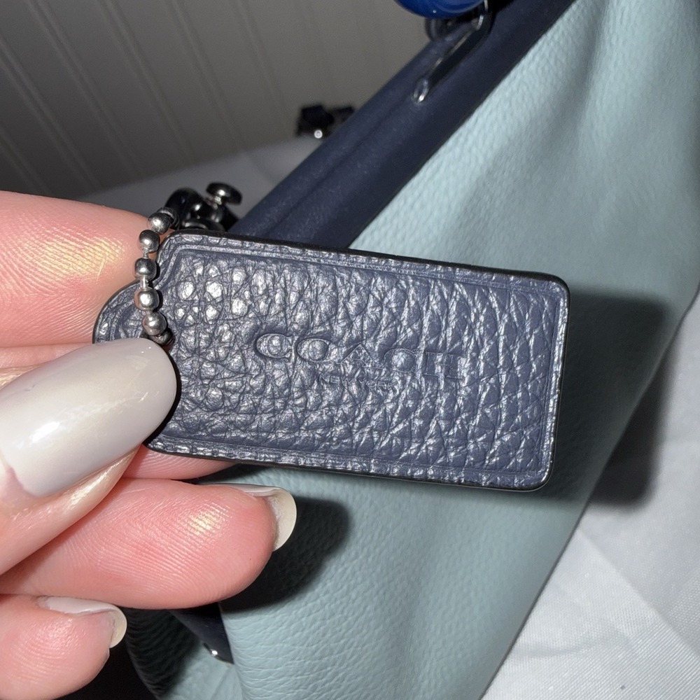 Coach Nora Kisslock Crossbody Clutch Bag Blueberry Light Blue Midnight Navy - Picture 5 of 15